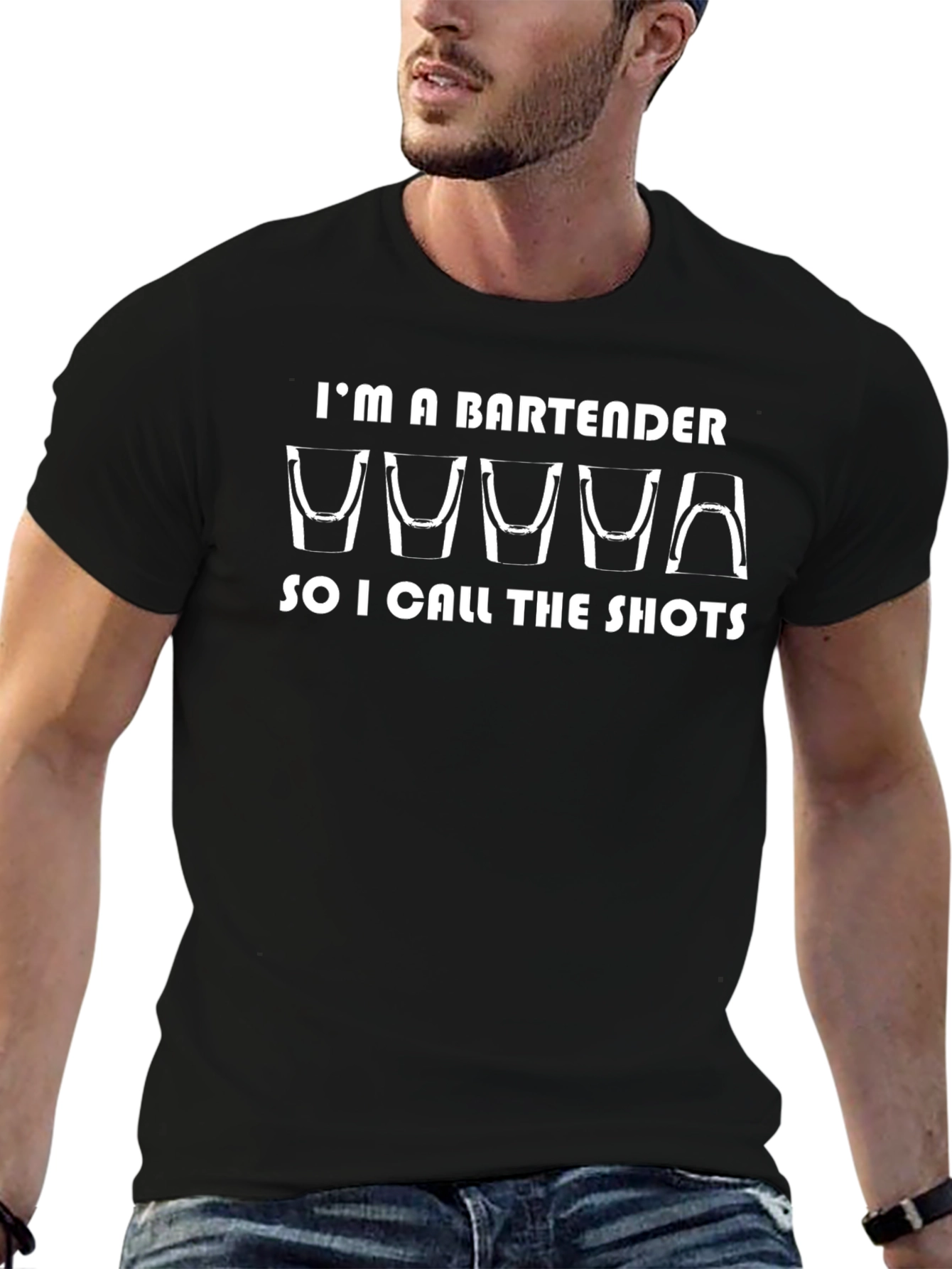 Bartender Call the Shots Black T-Shirt