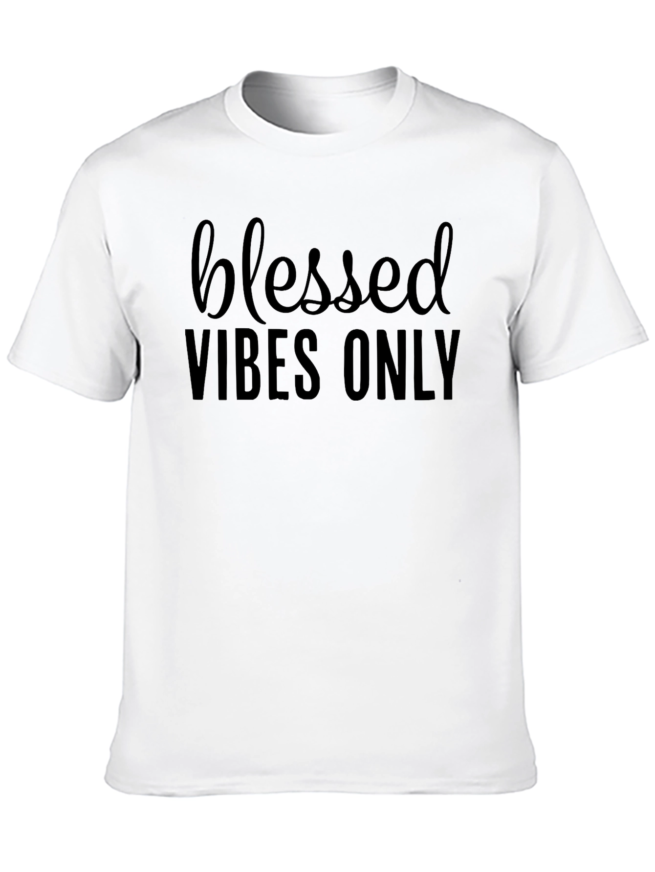 Blessed Vibes Only Black Graphic T-Shirt