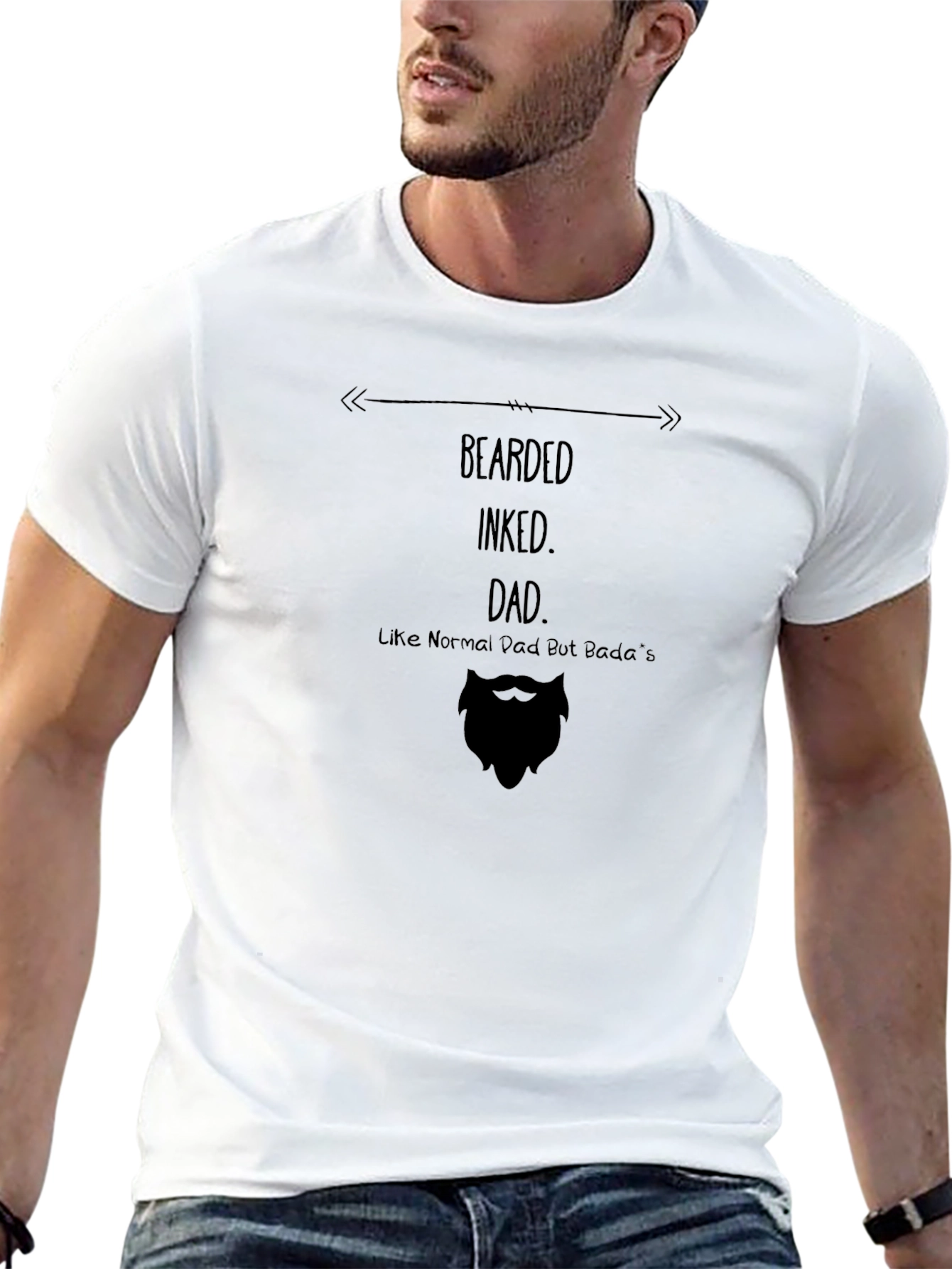 Bearded Inked Dad T-Shirt - Novelty Graphic Tee