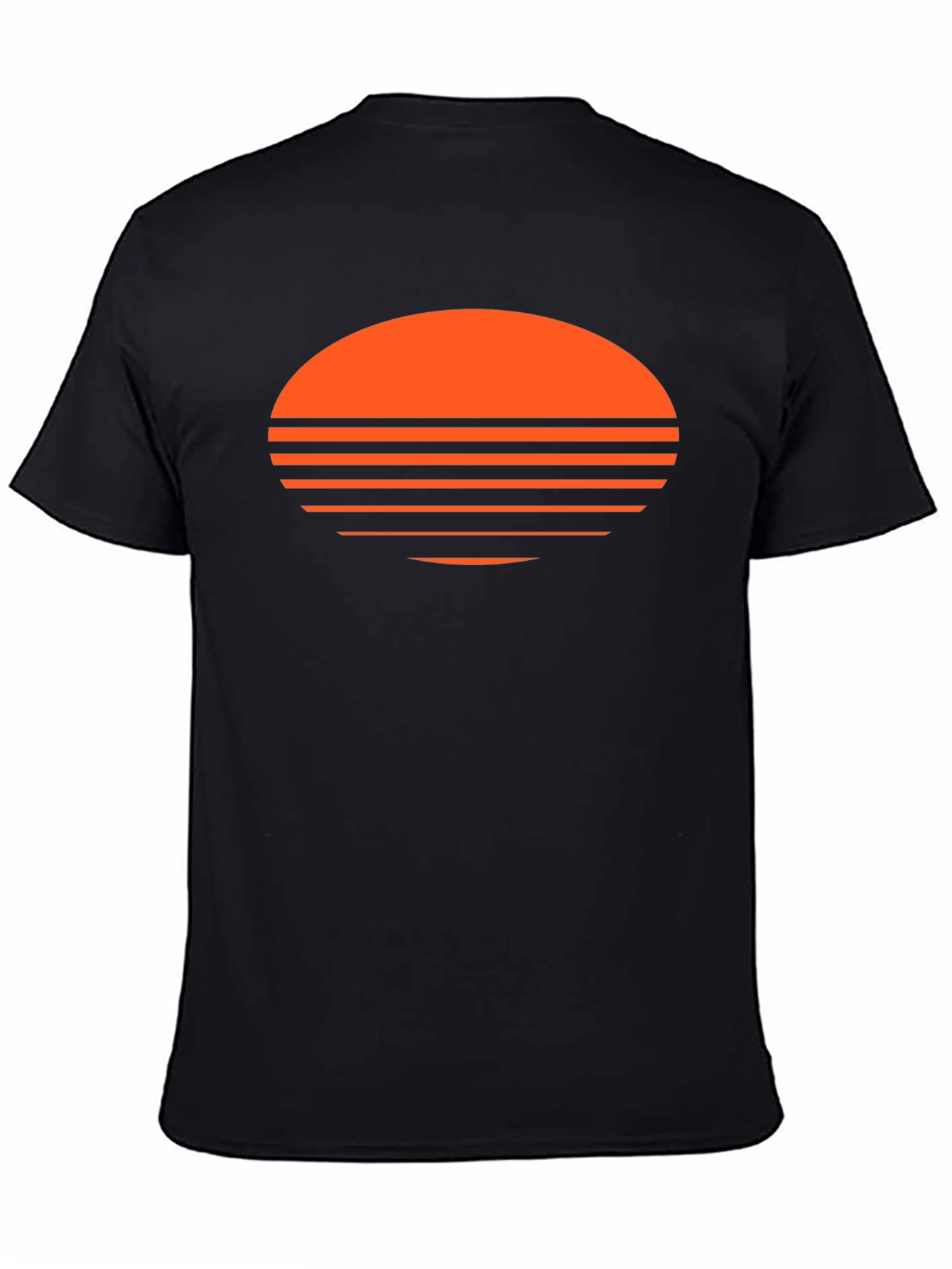 Retro Sunset Graphic Tee - Soft Black Cotton Blend