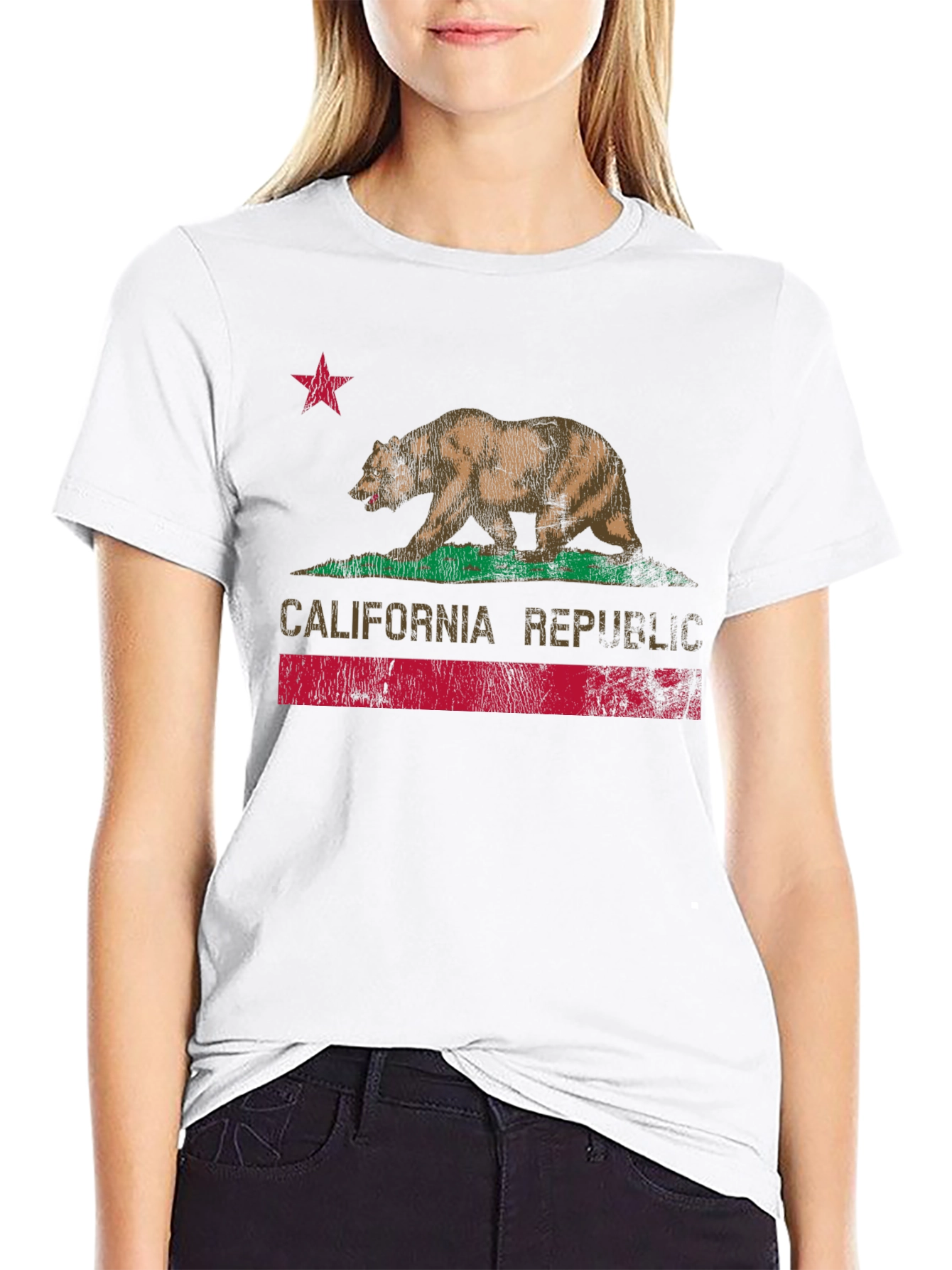 California Republic Bear Graphic Tee - Black