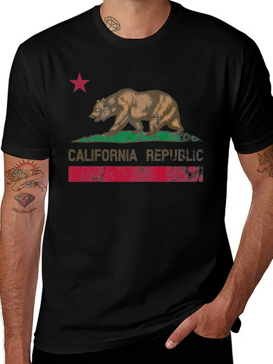 California Republic Bear Graphic Tee - Black