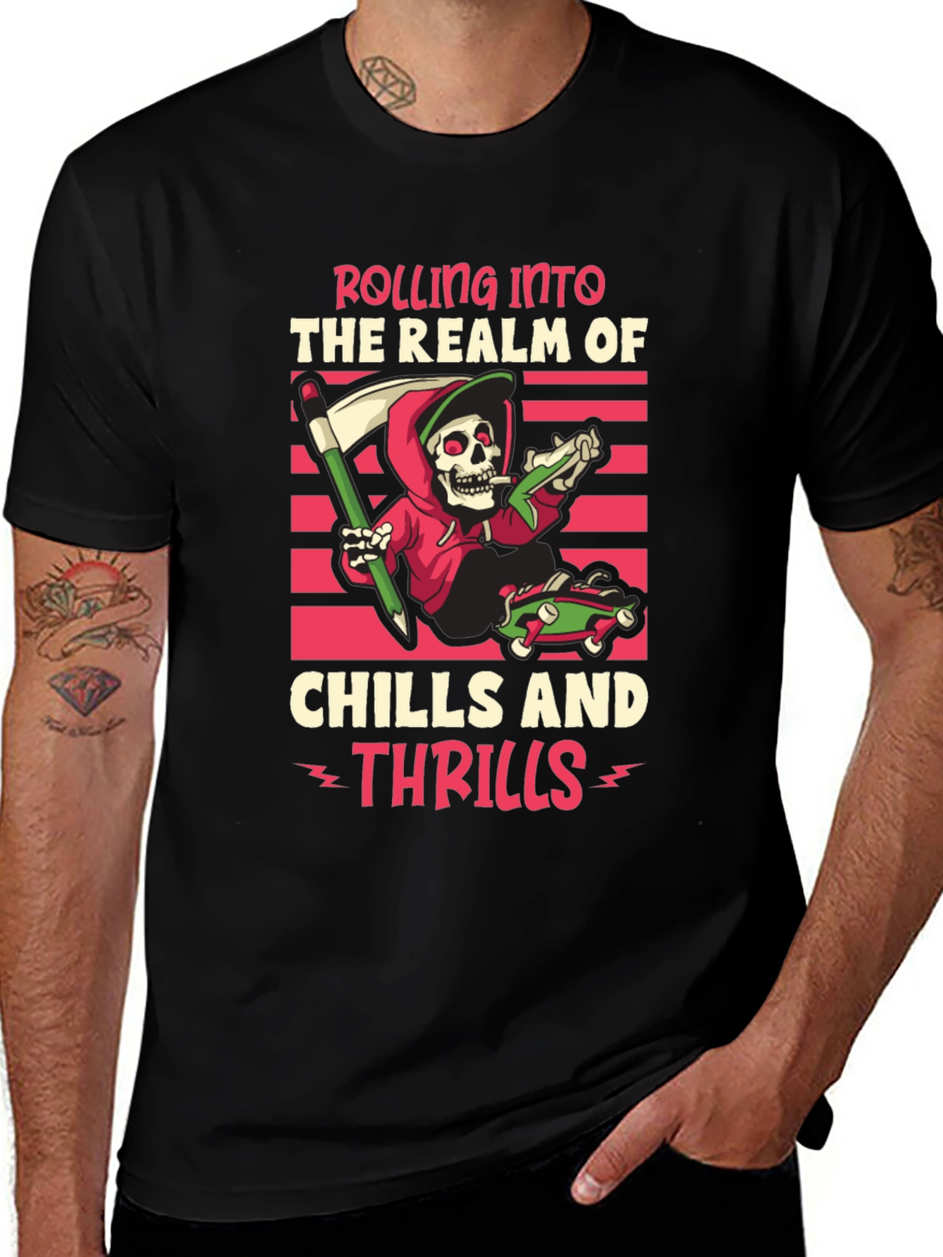 Grim Reaper Skateboard T-Shirt - Rolling Into Thrills!