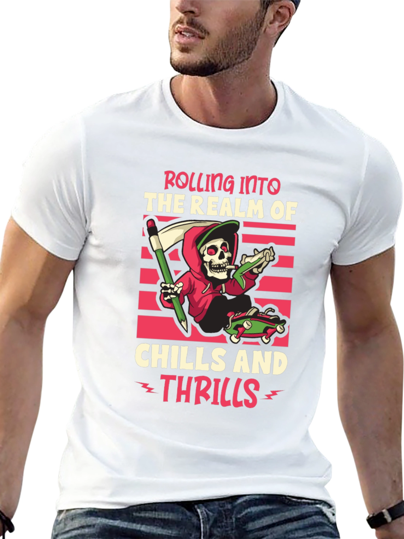 Grim Reaper Skateboard T-Shirt - Rolling Into Thrills!