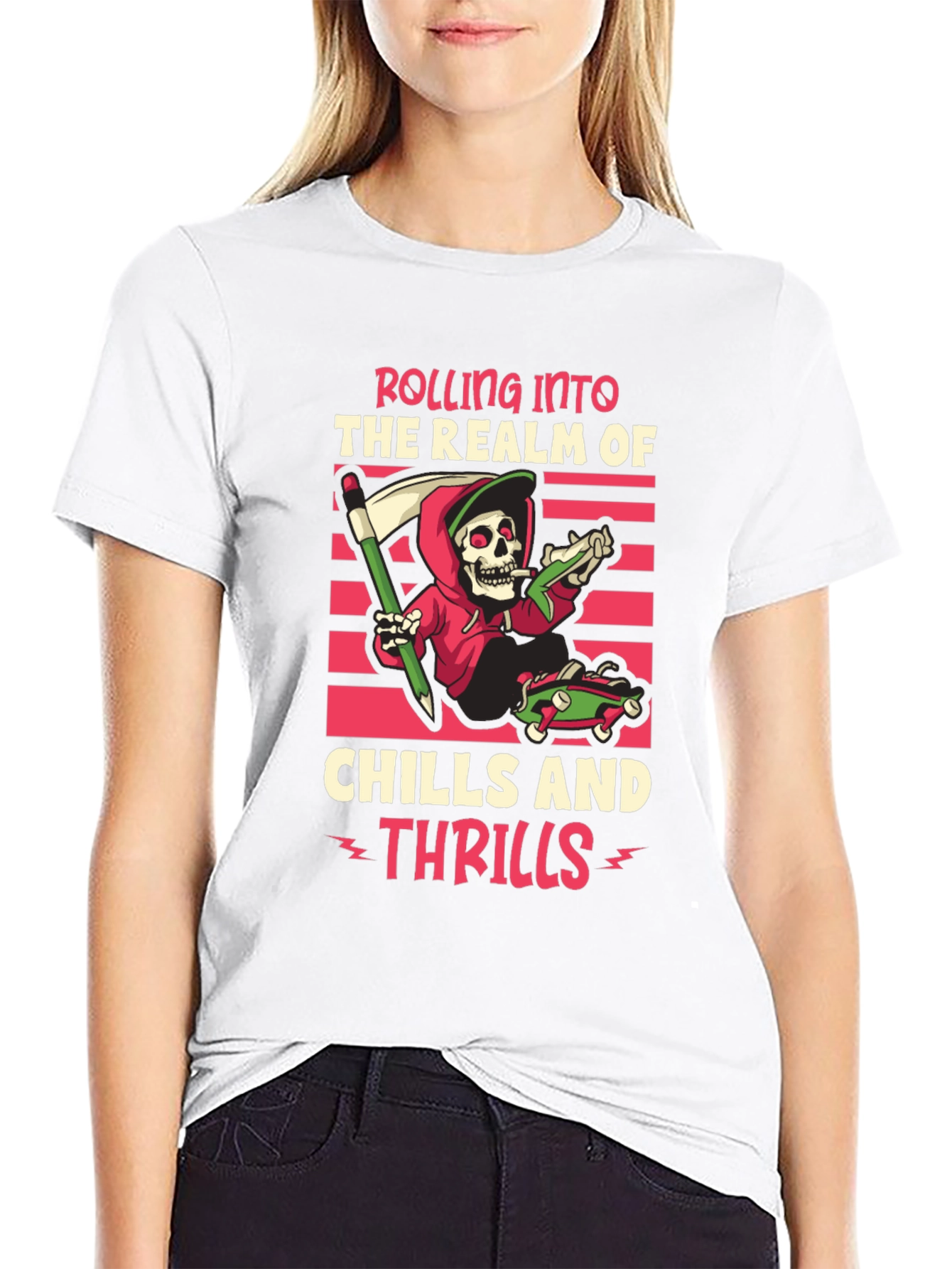 Grim Reaper Skateboard T-Shirt - Rolling Into Thrills!