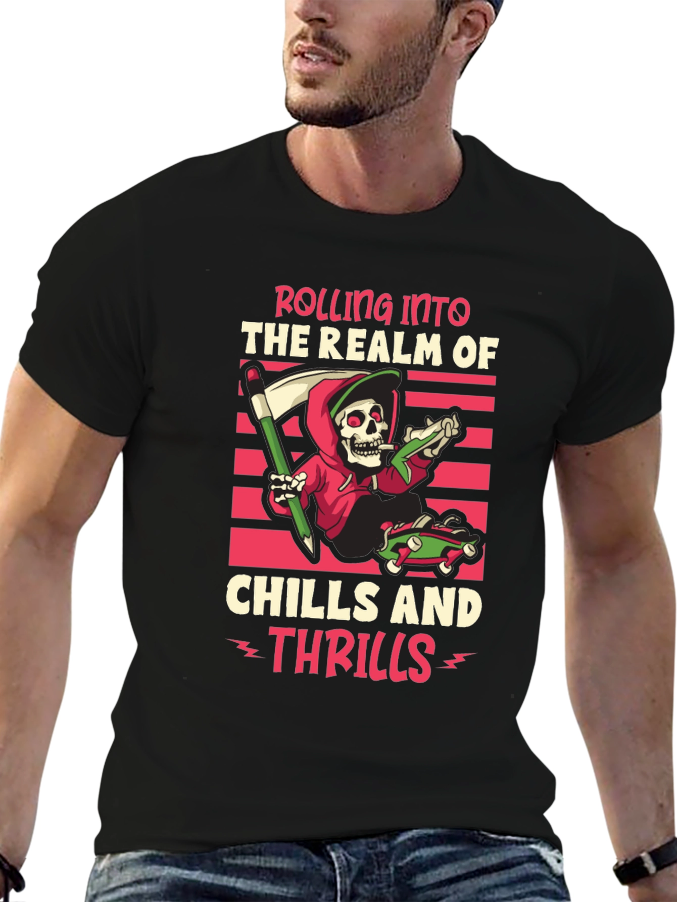 Grim Reaper Skateboard T-Shirt - Rolling Into Thrills!