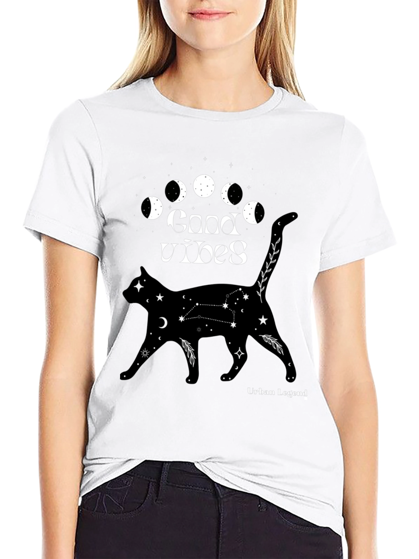 Good Vibes Cat Graphic T-Shirt