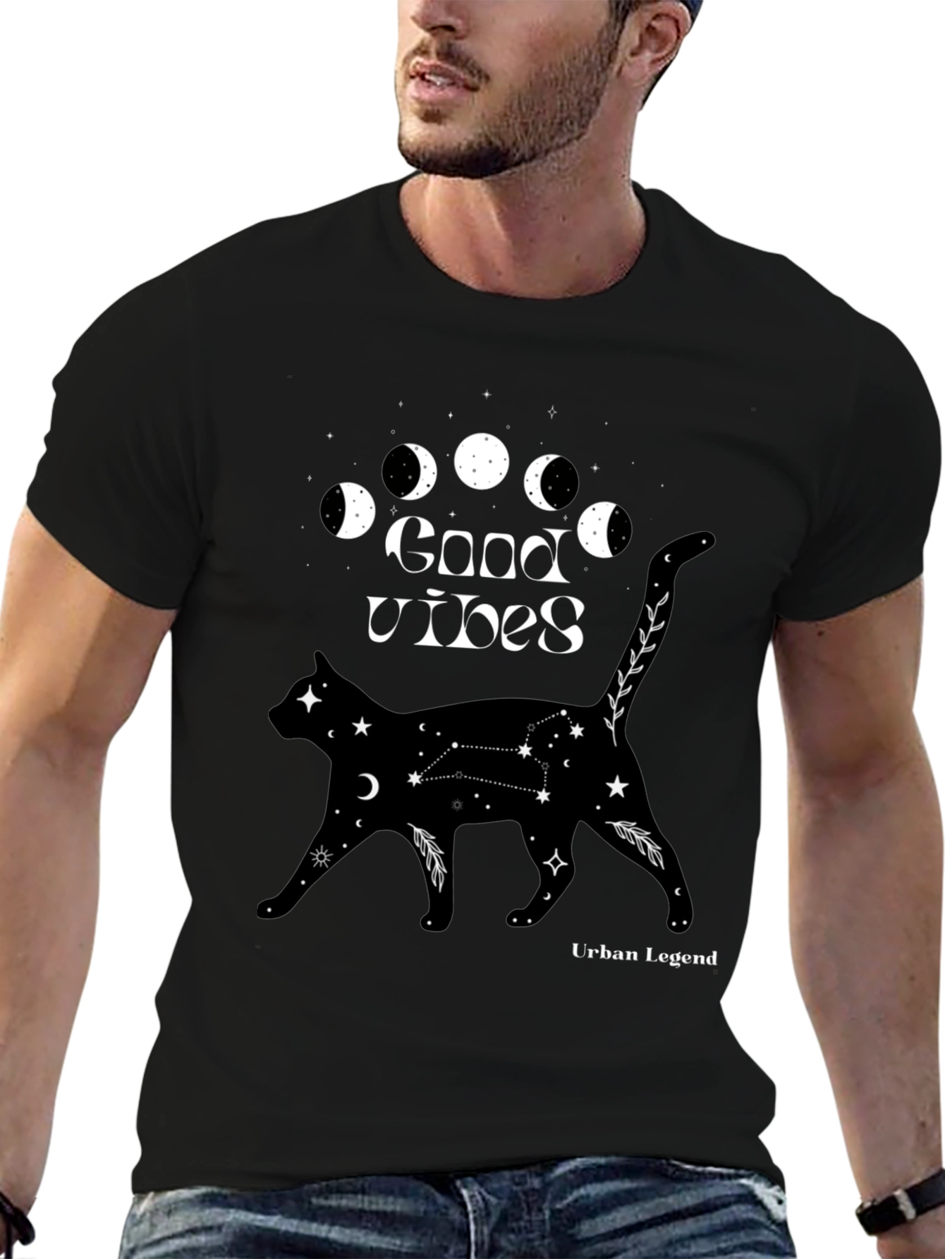 Good Vibes Cat Graphic T-Shirt