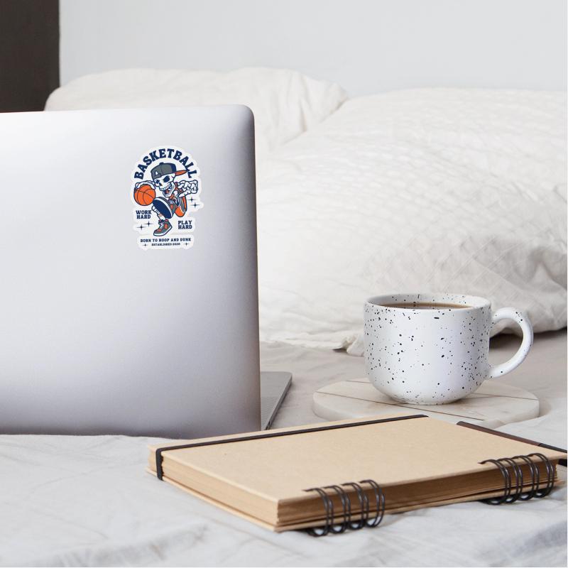 Navy and Orange Illustration Skull Basketball