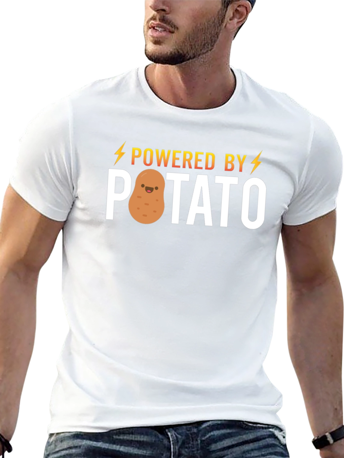 Powered by Potato T-Shirt - Funny Cute Graphic Tee