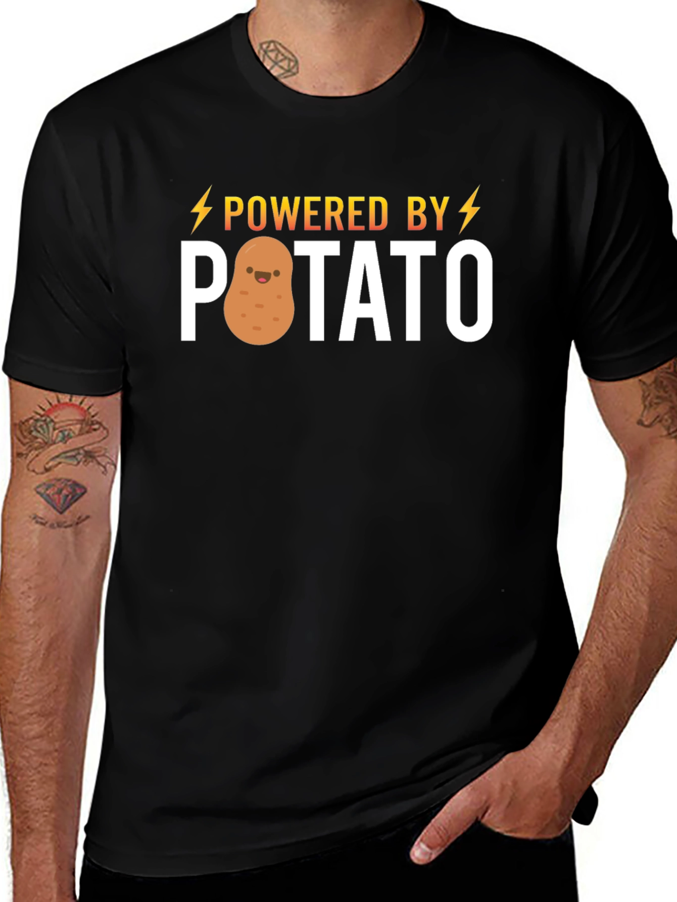 Powered by Potato T-Shirt - Funny Cute Graphic Tee