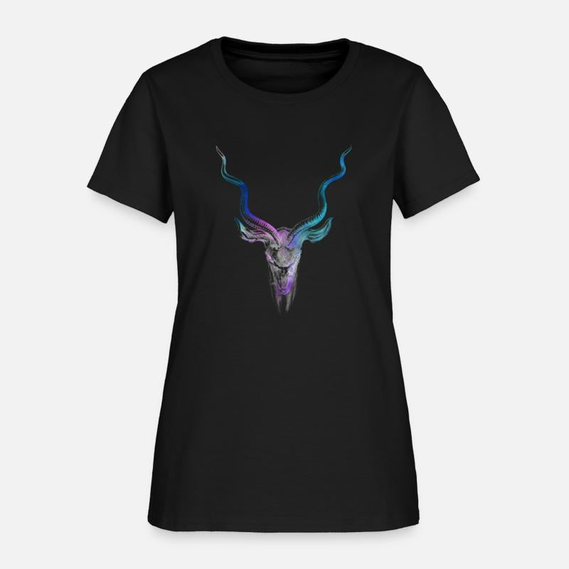 Nebula Space Ram Goat Horns Pink Purple Blue T Shi