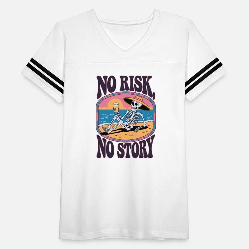 No Risk, No Story - skeleton on the beach