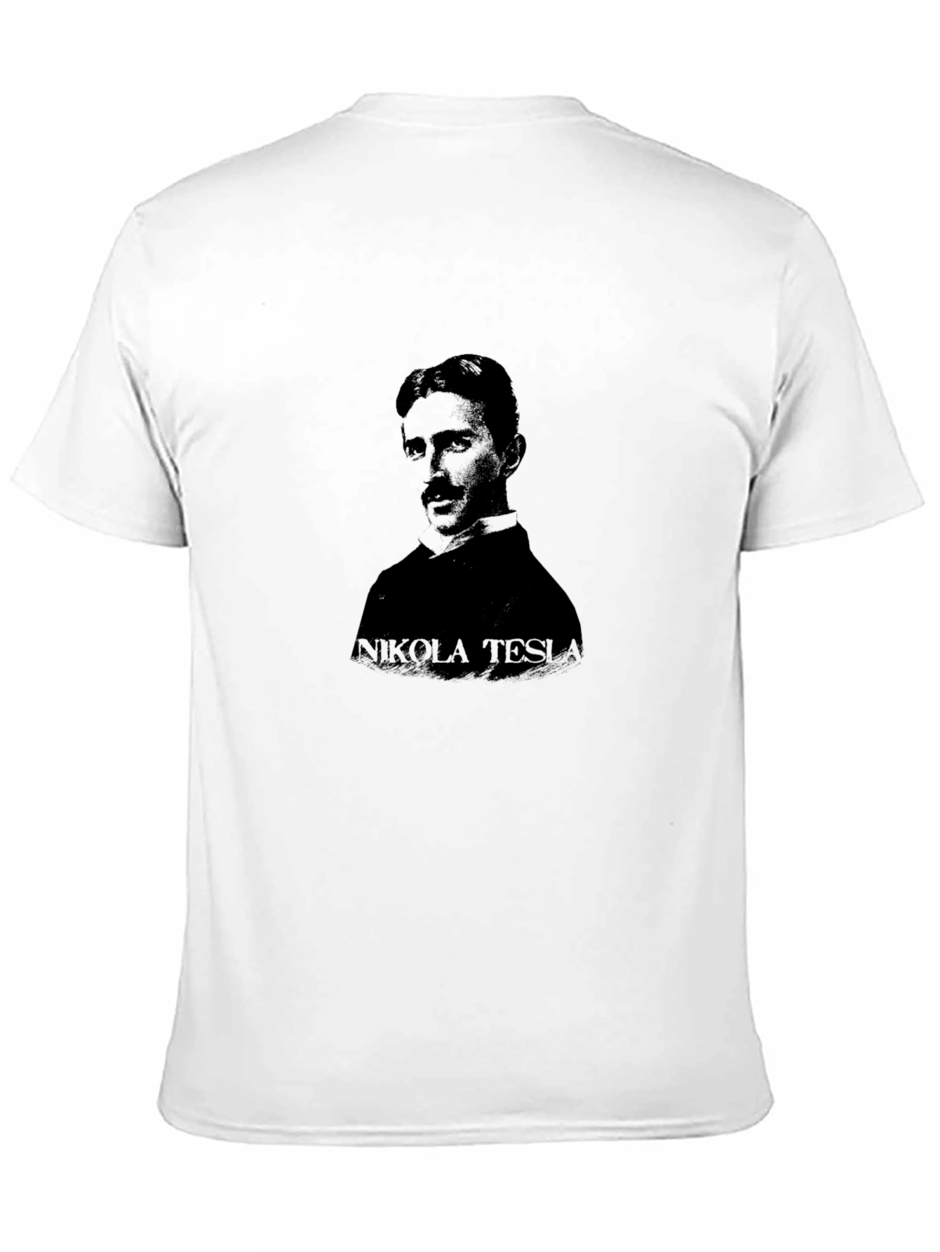 Nikola Tesla Portrait Black T-Shirt