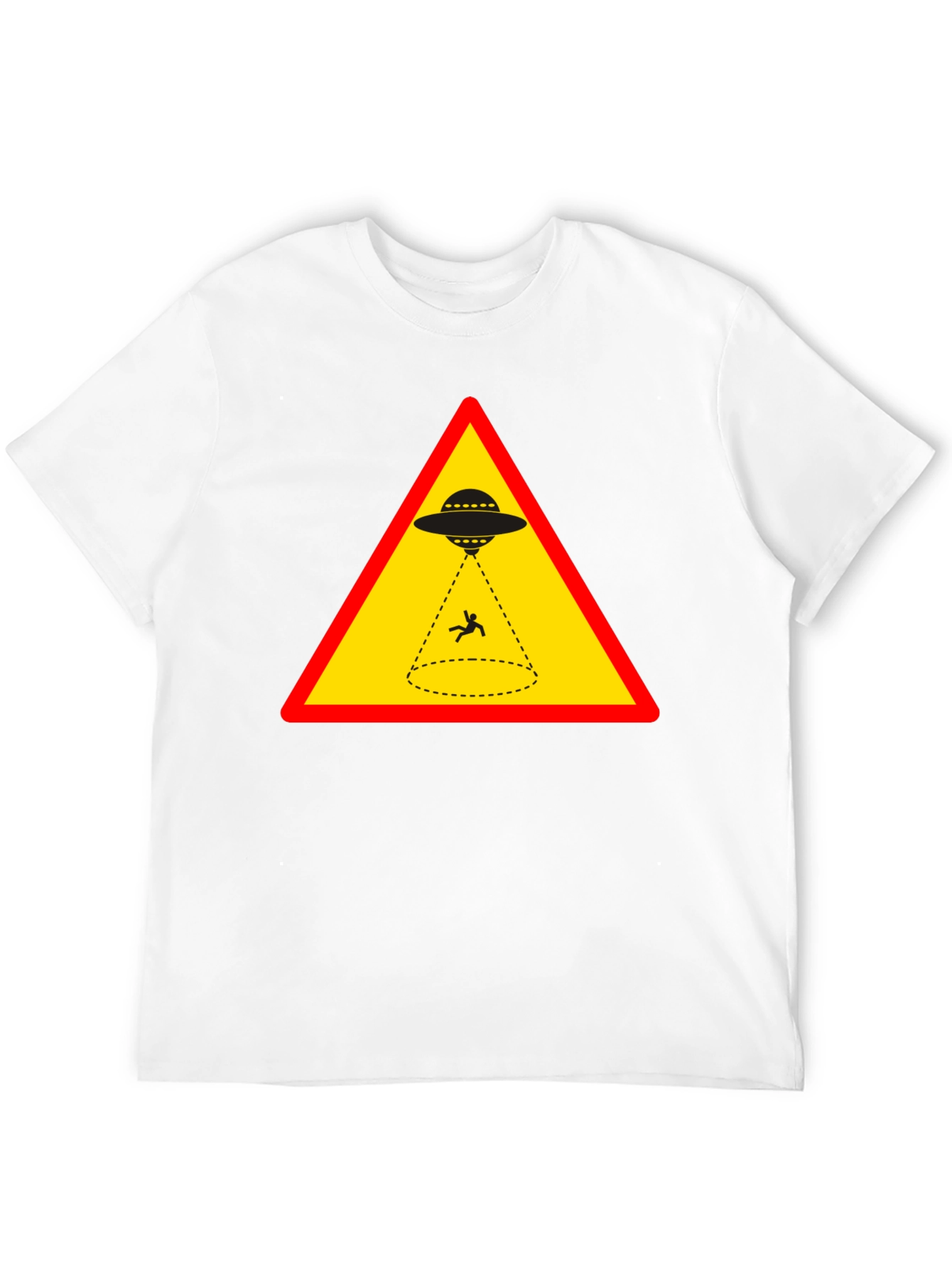 Alien Abduction T-Shirt - Warning Sign Graphic