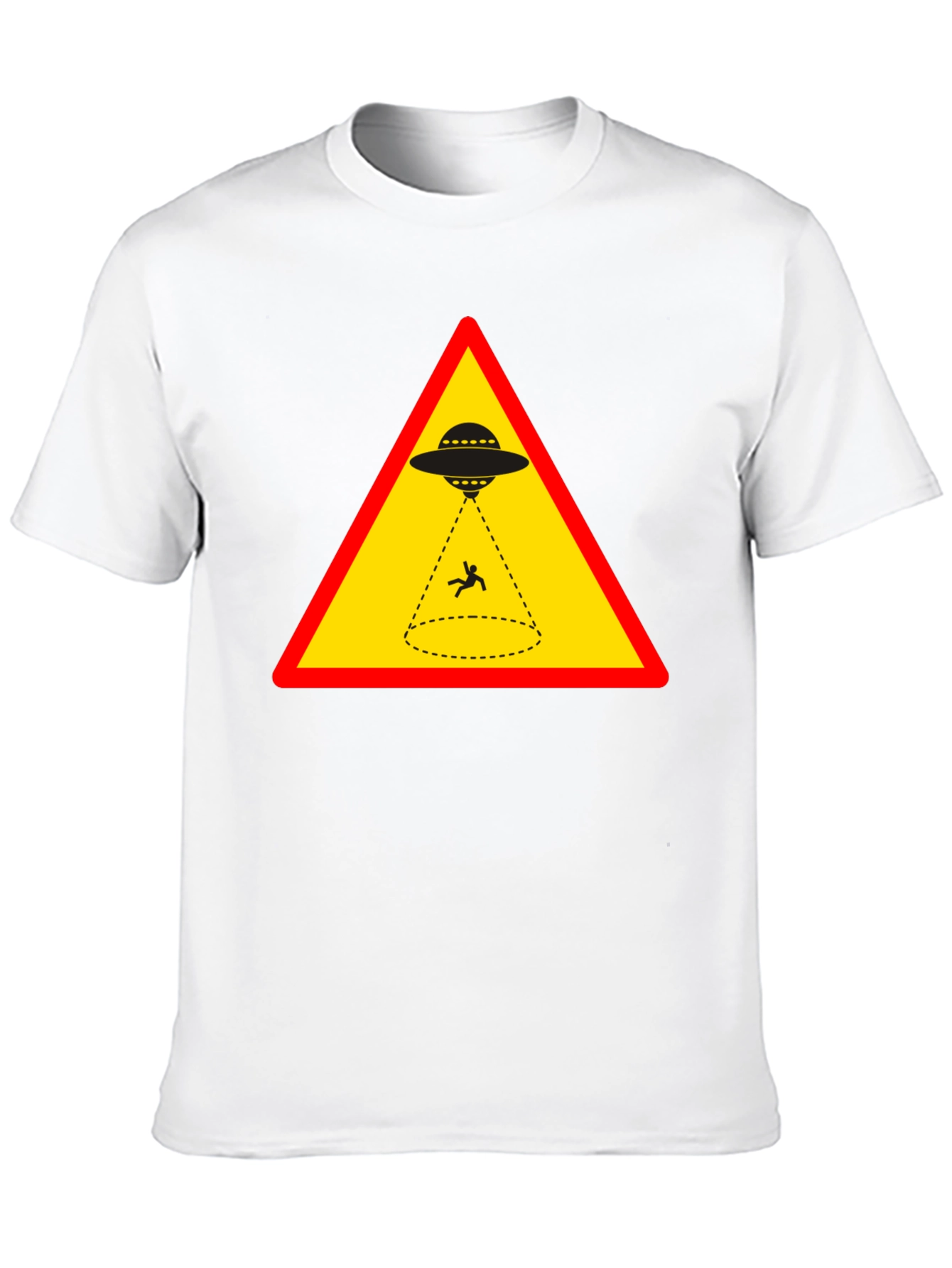 Alien Abduction T-Shirt - Warning Sign Graphic