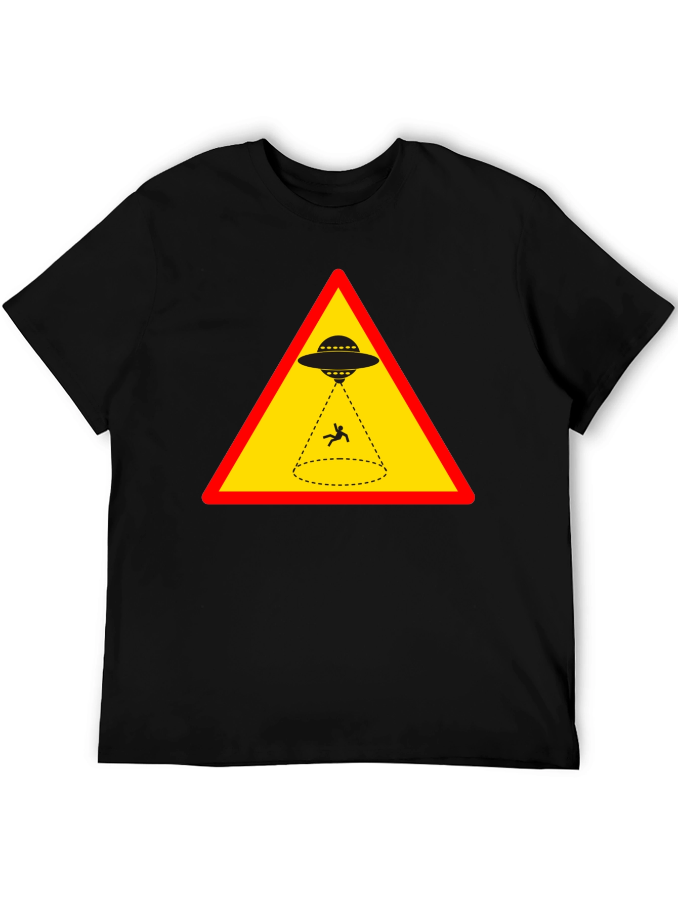 Alien Abduction T-Shirt - Warning Sign Graphic