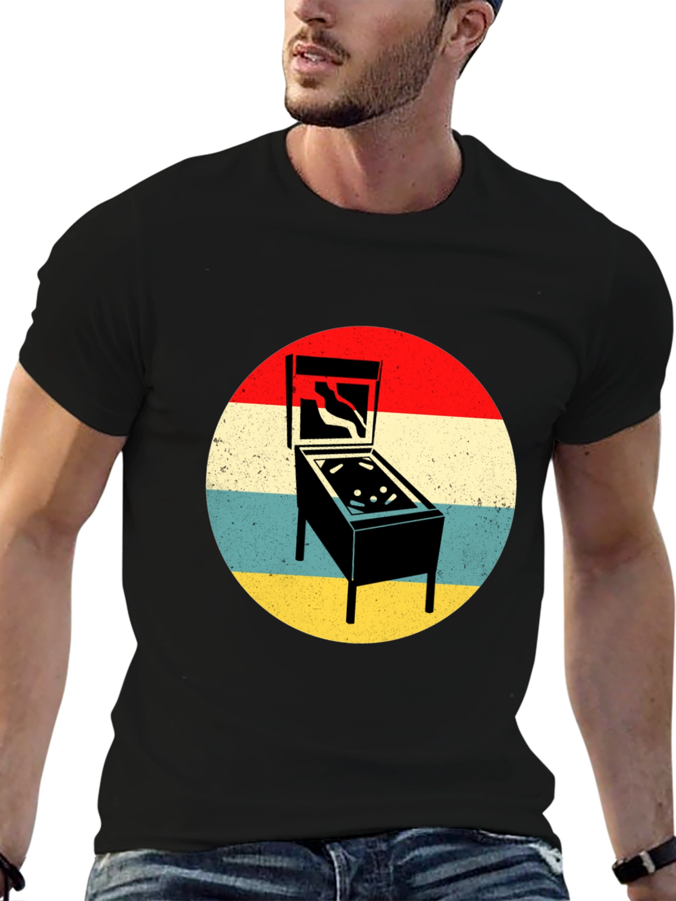 Retro Pinball Machine Graphic T-Shirt