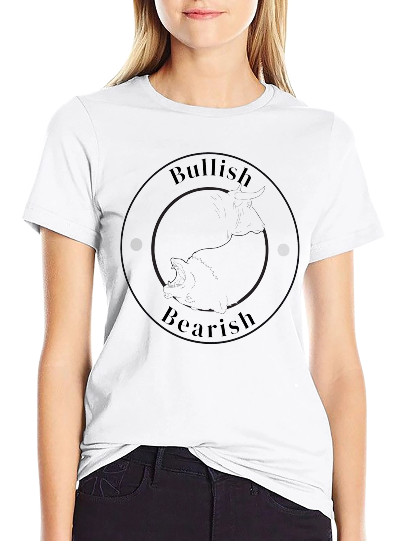 Bullish Bearish Graphic Black Tee