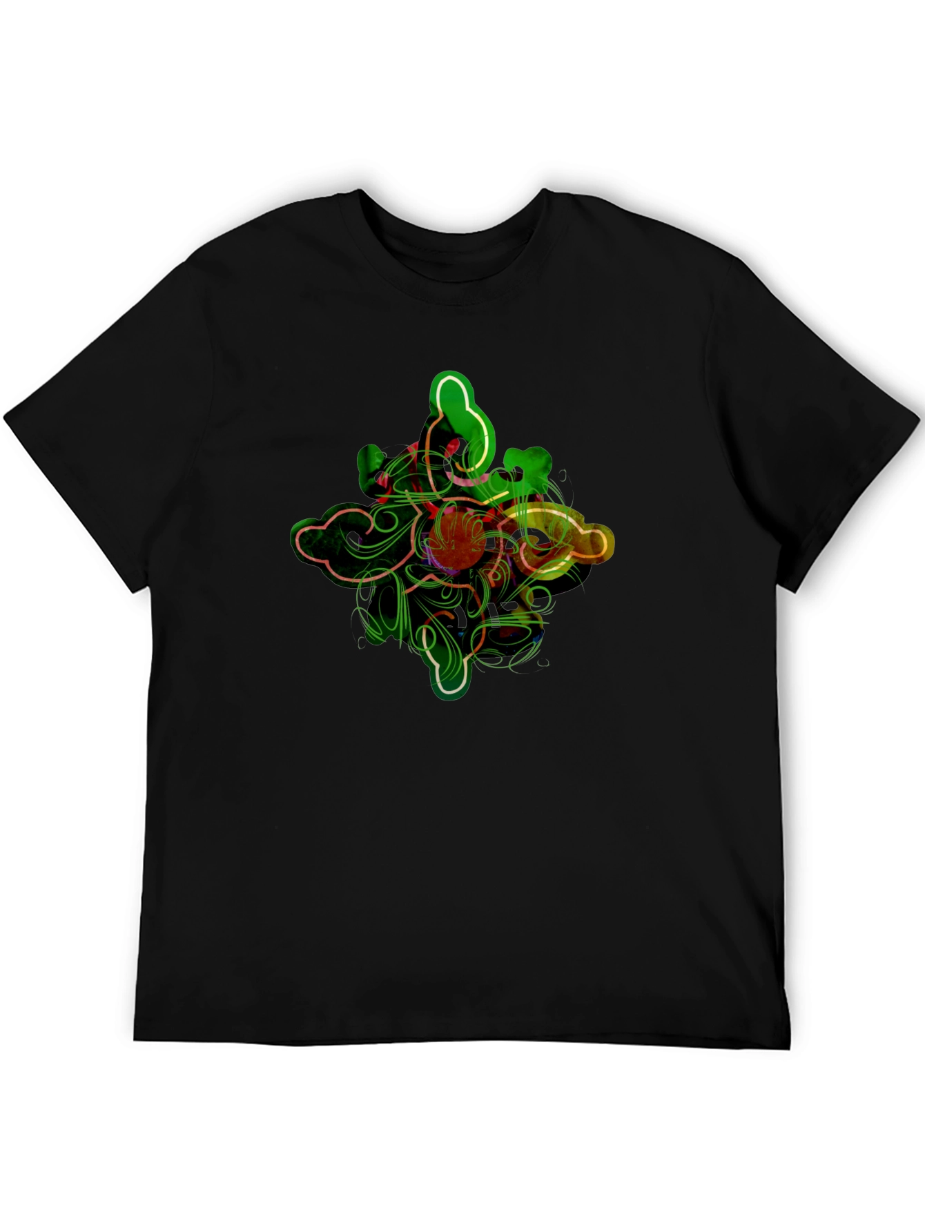 Abstract Graphic Print Black T-Shirt