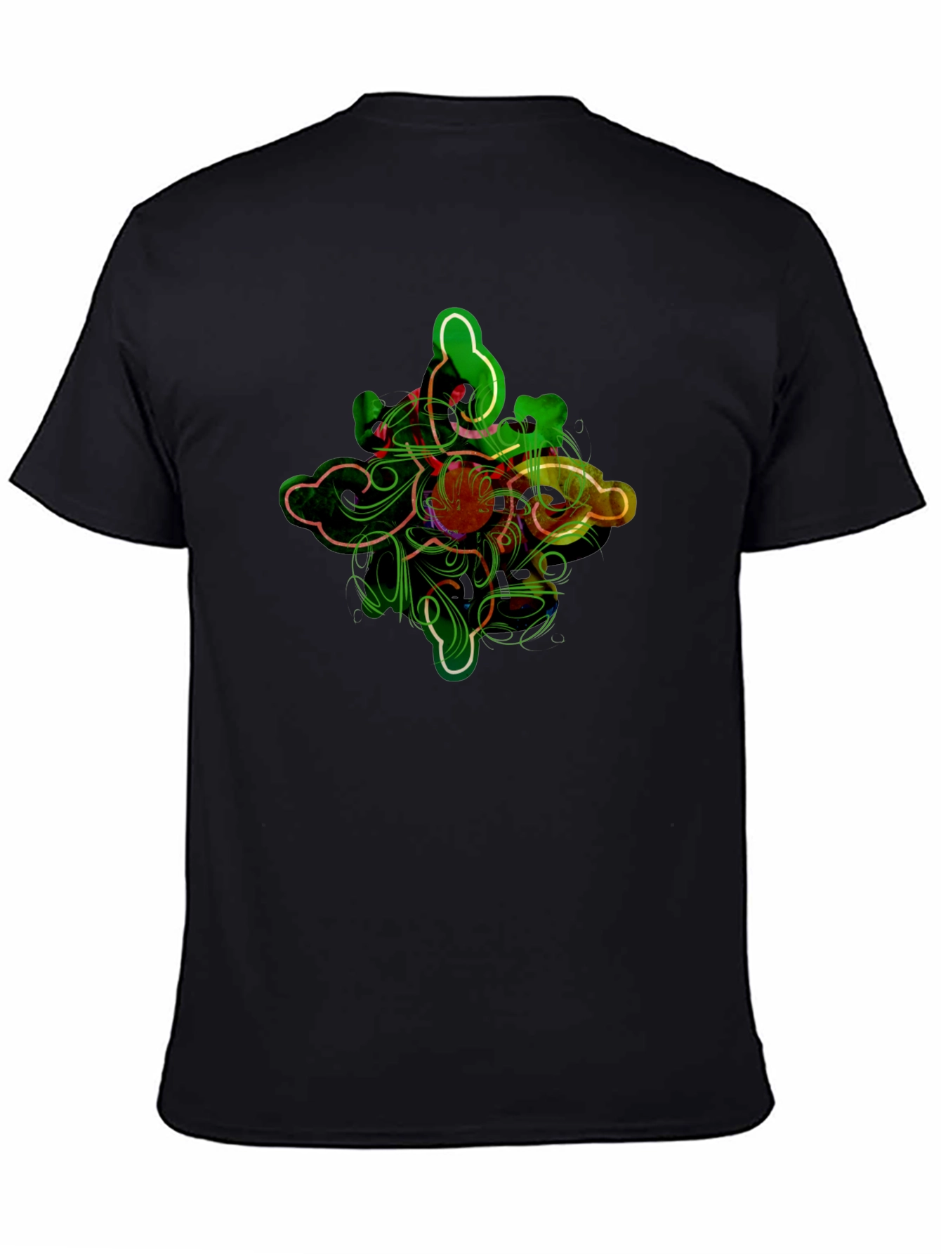 Abstract Graphic Print Black T-Shirt