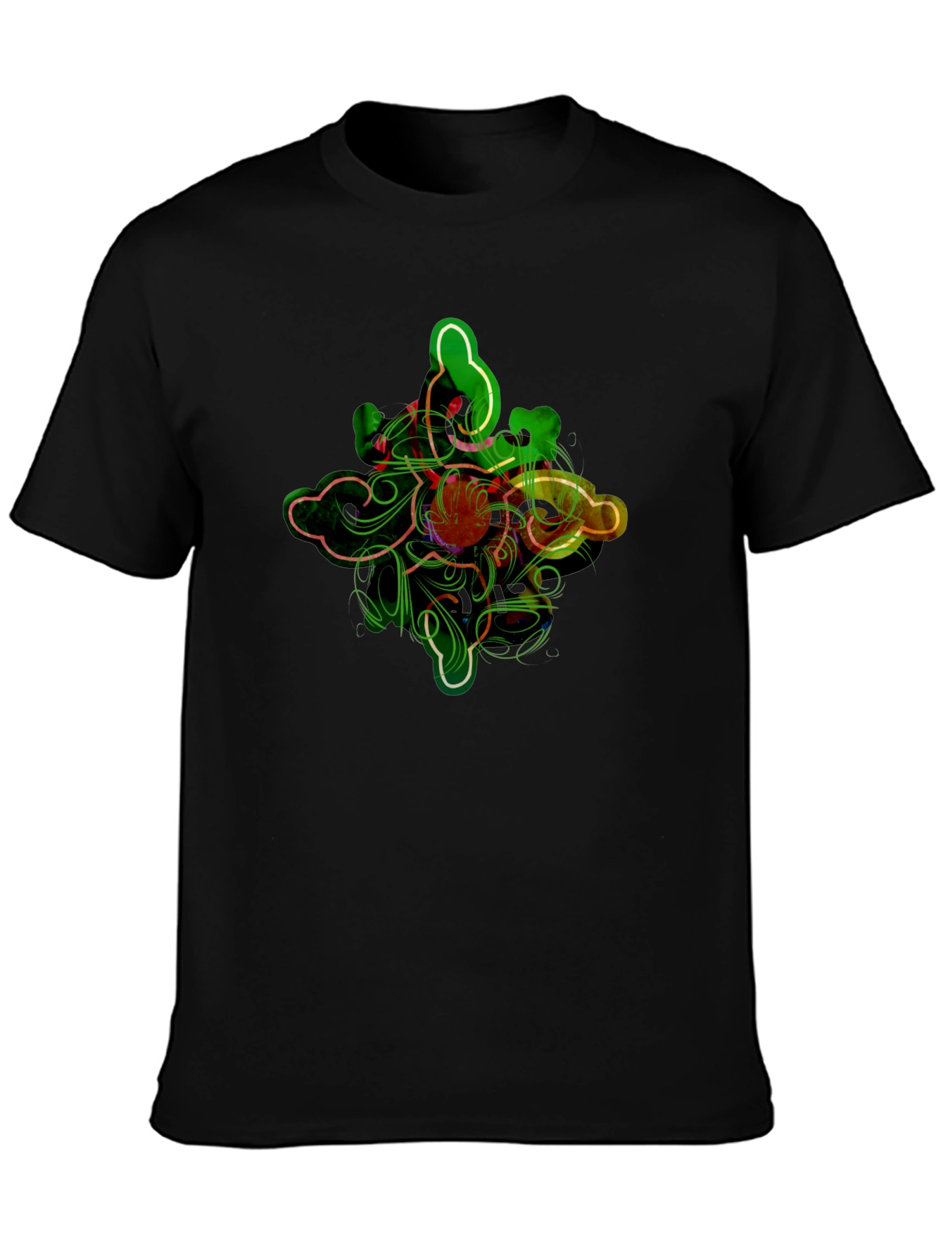 Abstract Graphic Print Black T-Shirt