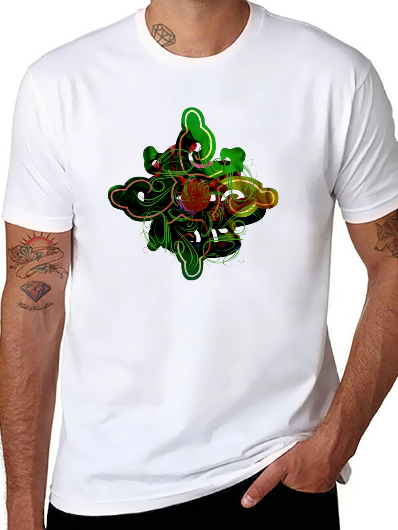Abstract Graphic Print Black T-Shirt