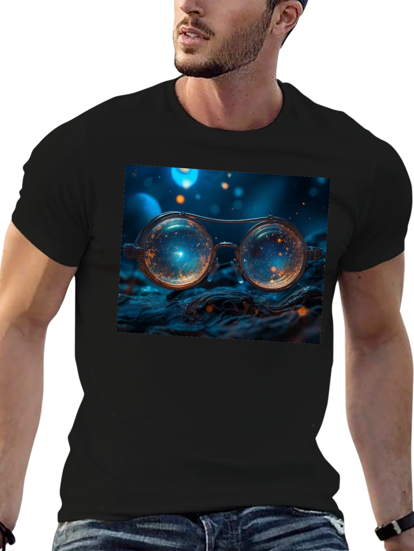 Galaxy Goggles Graphic Tee - Black