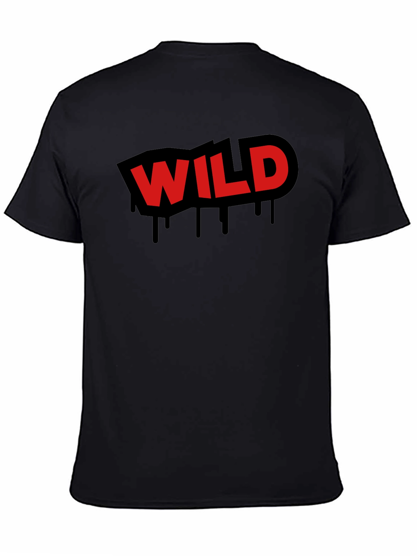 Wild Graphic Print Black T-Shirt for Men