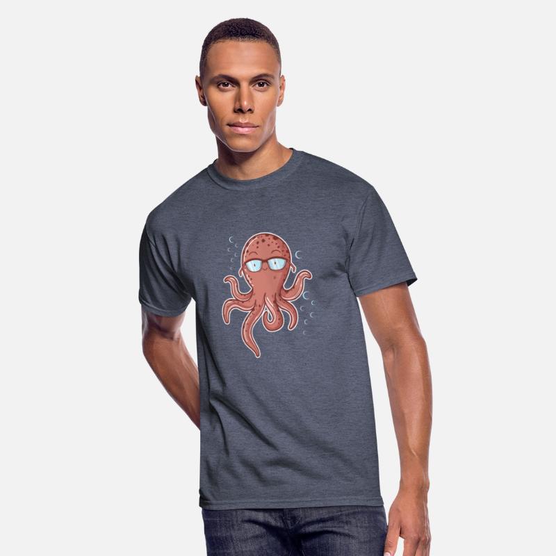 Octopus with Glasses as Nerd in the Water