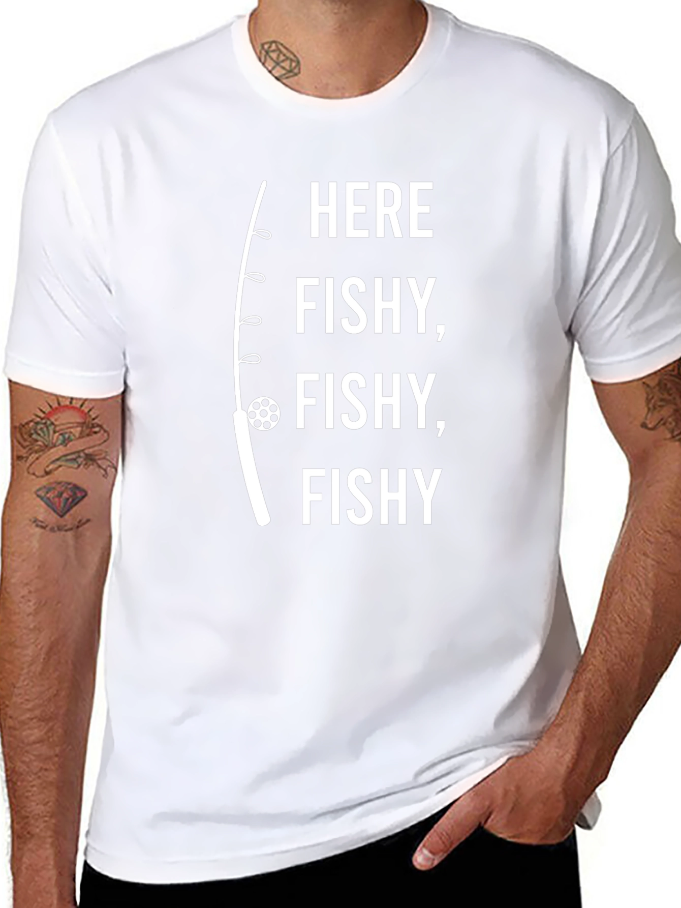 Here Fishy Fishy Funny Fishing T-Shirt