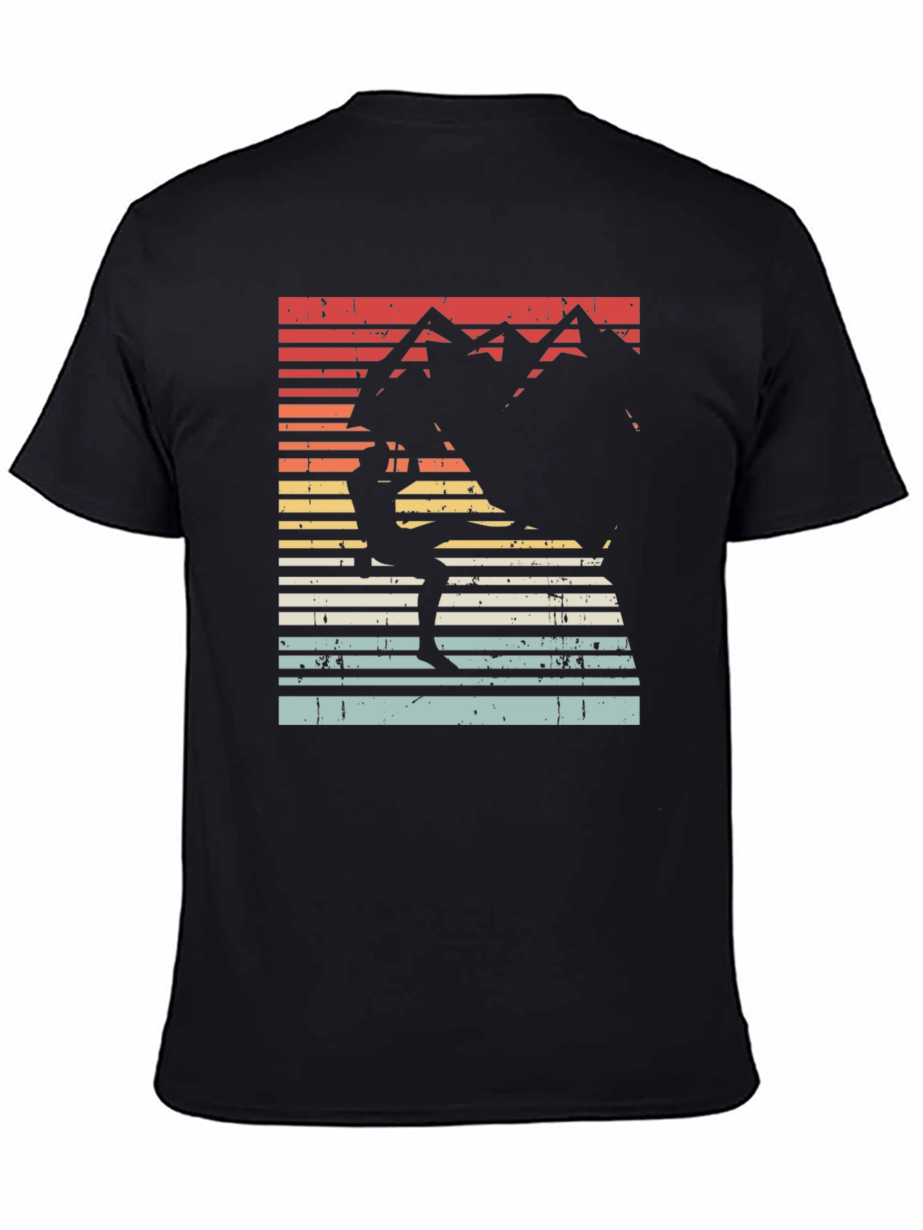 Retro Rock Climbing T-Shirt - Mountain Sunset Design