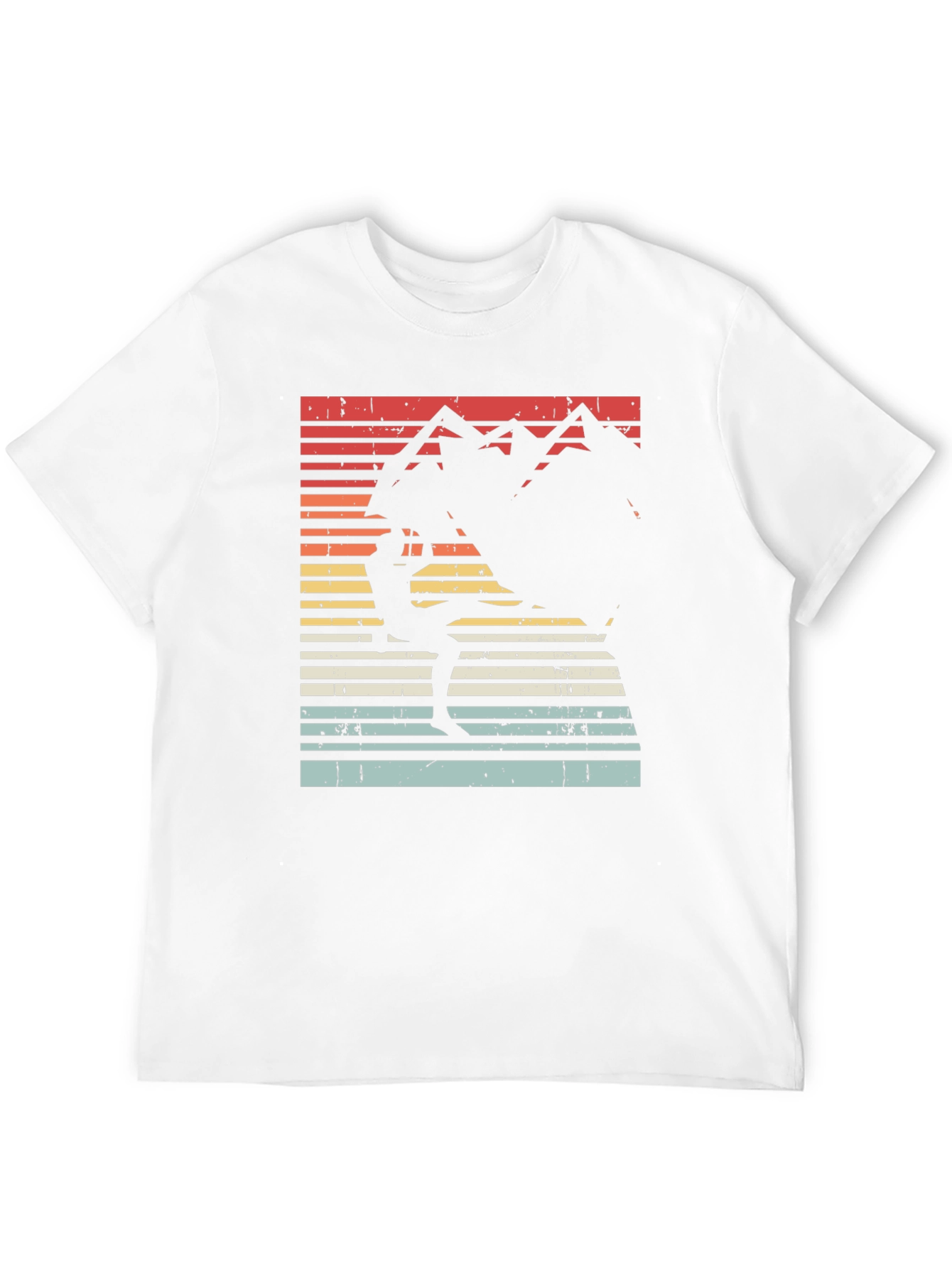 Retro Rock Climbing T-Shirt - Mountain Sunset Design
