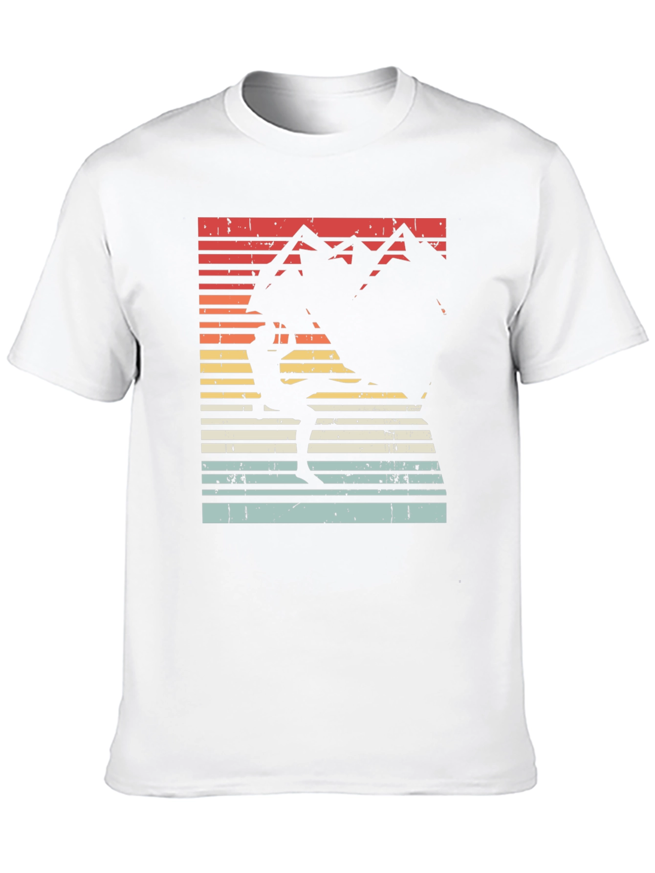 Retro Rock Climbing T-Shirt - Mountain Sunset Design
