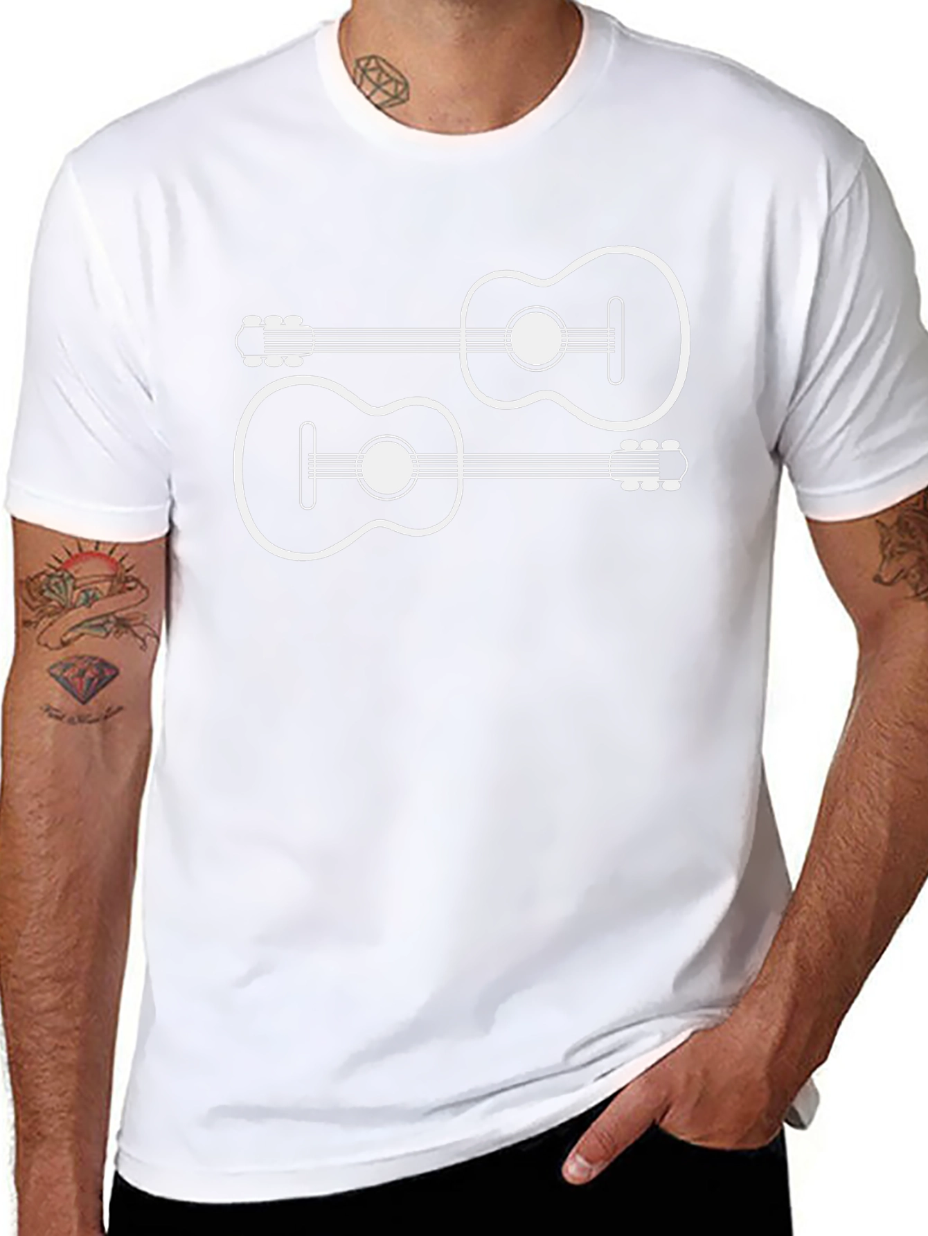 Acoustic Guitars Graphic T-Shirt - Music Lover Tee