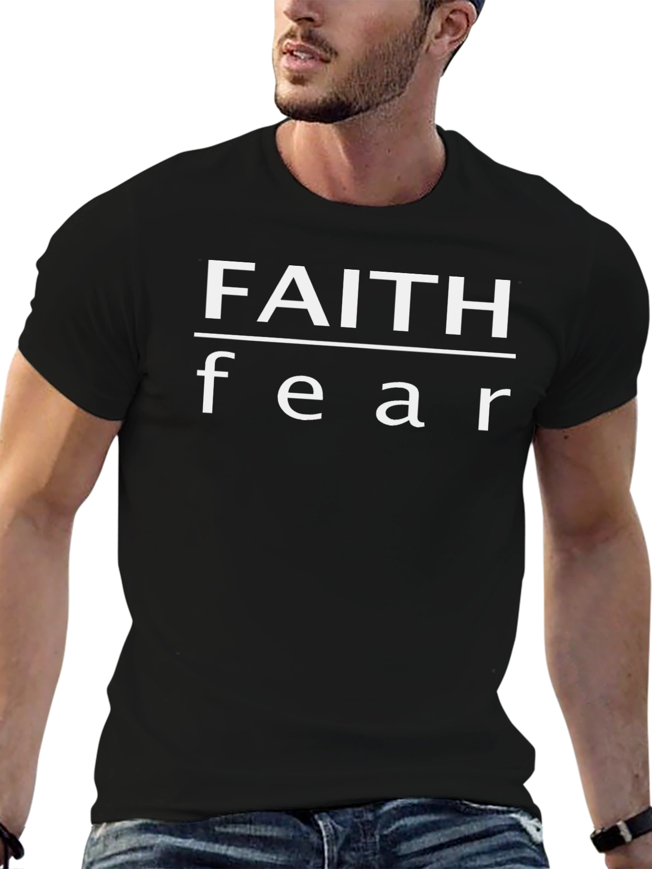 Faith Over Fear Graphic Tee - Mens Black T-Shirt