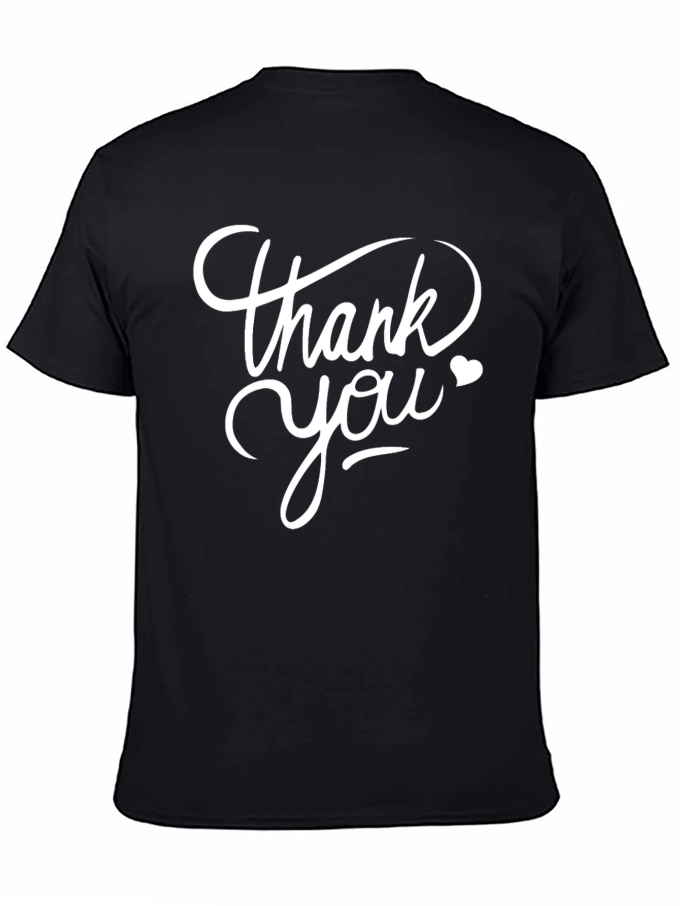 Thank You Graphic Tee - Black Cotton Blend