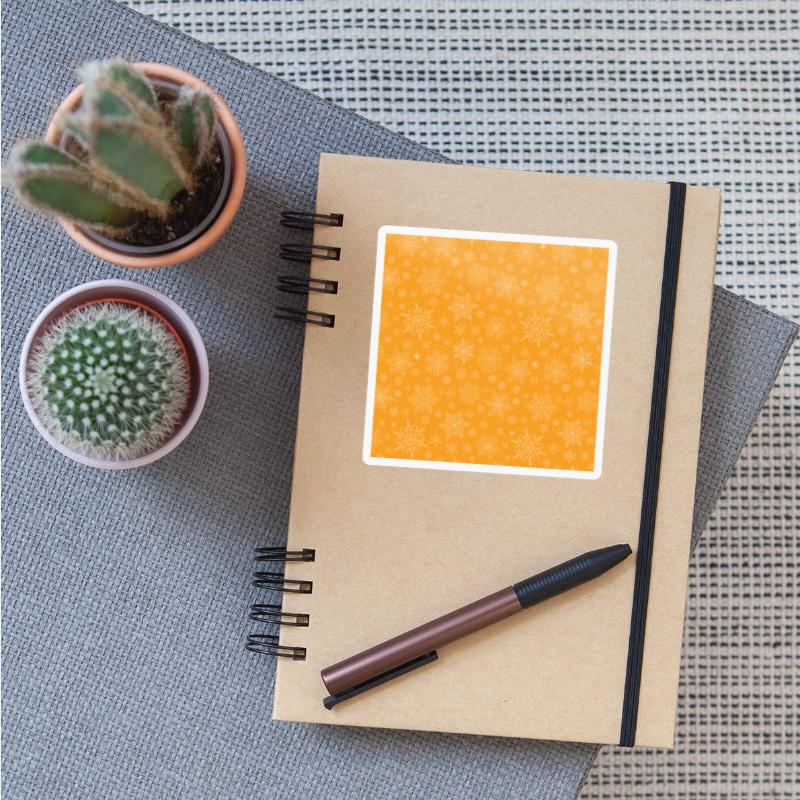 Orange Snowflakes Pattern