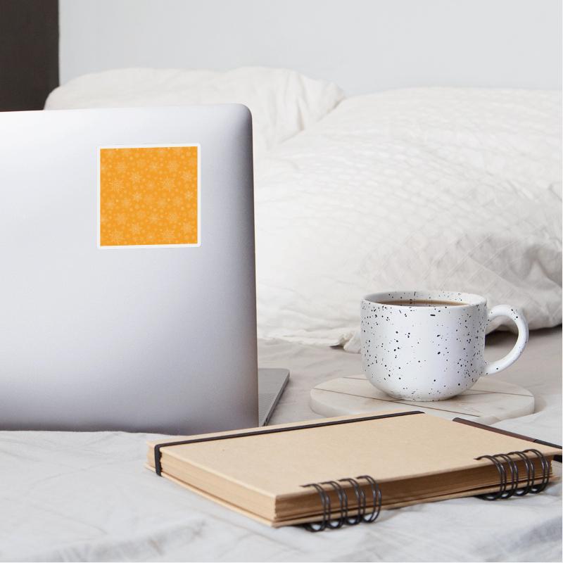 Orange Snowflakes Pattern