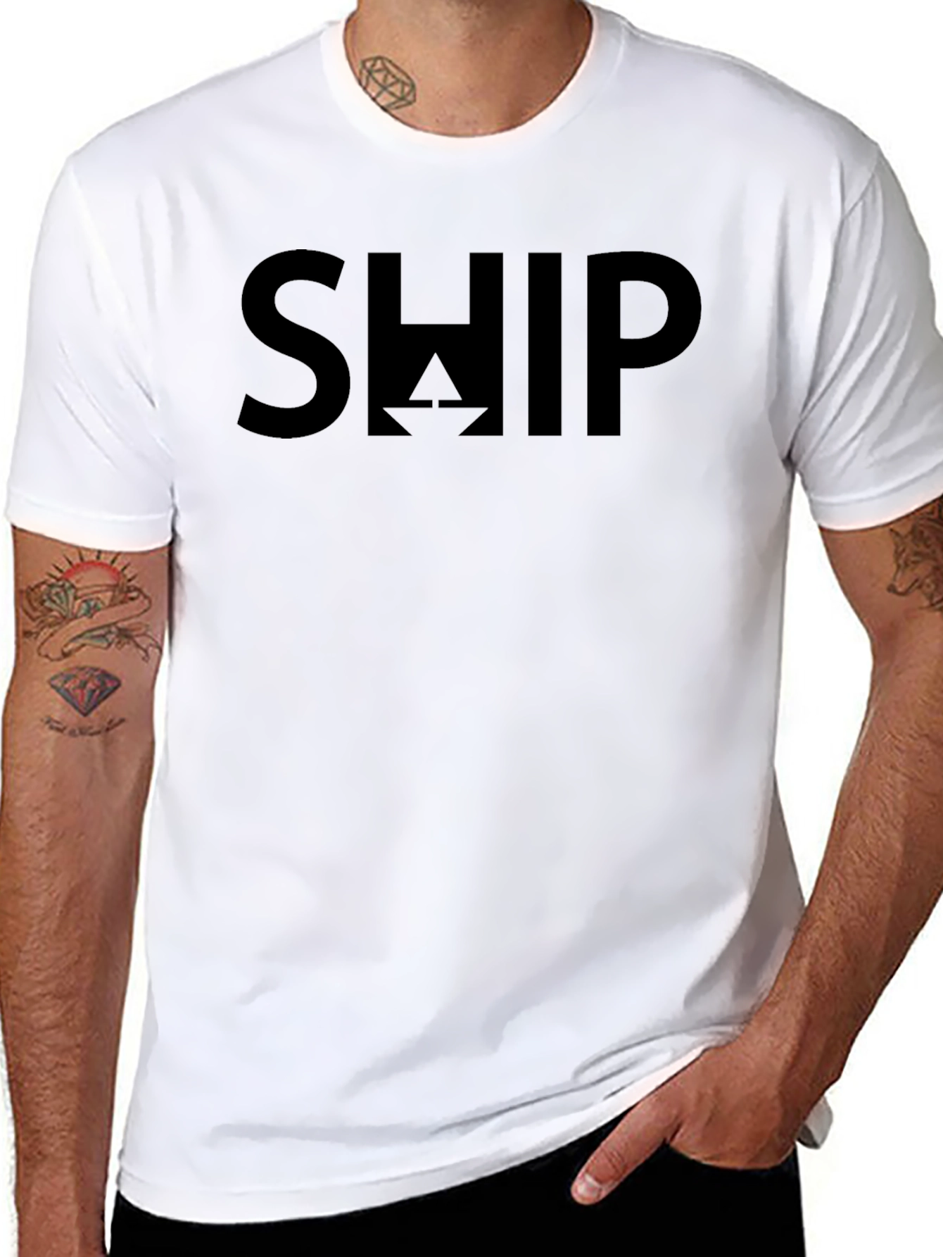 Mens Black Graphic T-Shirt - SHIP