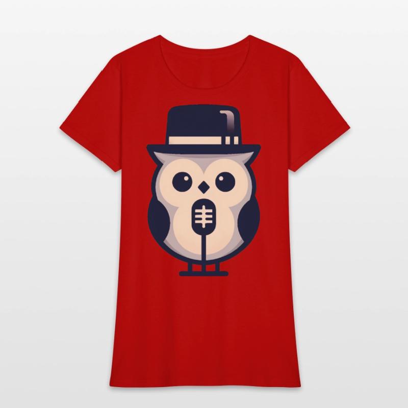 Owl Jolson Singing Jazz in Minimalist Style