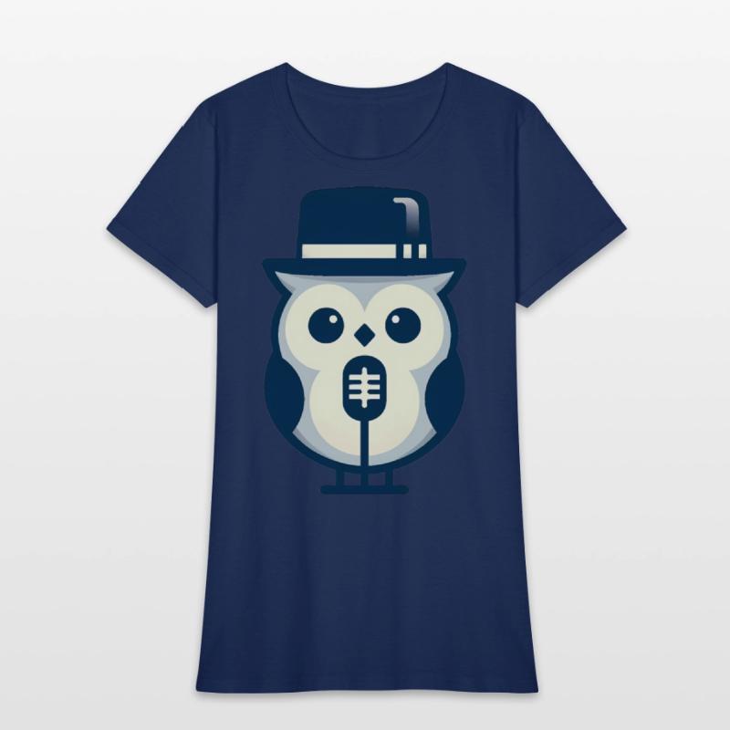Owl Jolson Singing Jazz in Minimalist Style