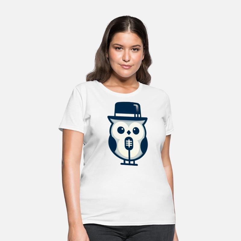 Owl Jolson Singing Jazz in Minimalist Style