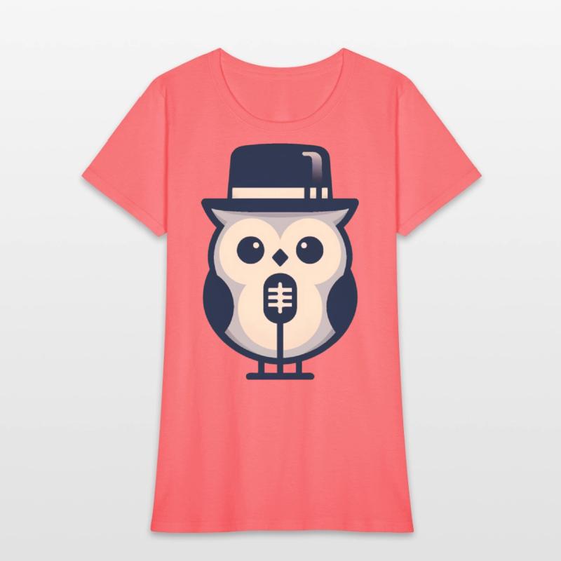 Owl Jolson Singing Jazz in Minimalist Style