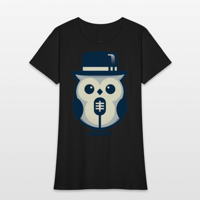 Owl Jolson Singing Jazz in Minimalist Style
