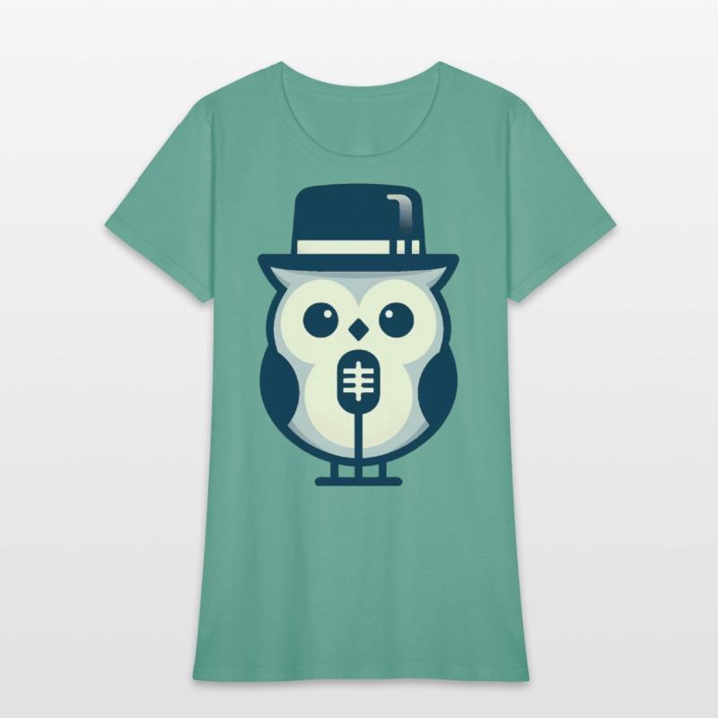 Owl Jolson Singing Jazz in Minimalist Style