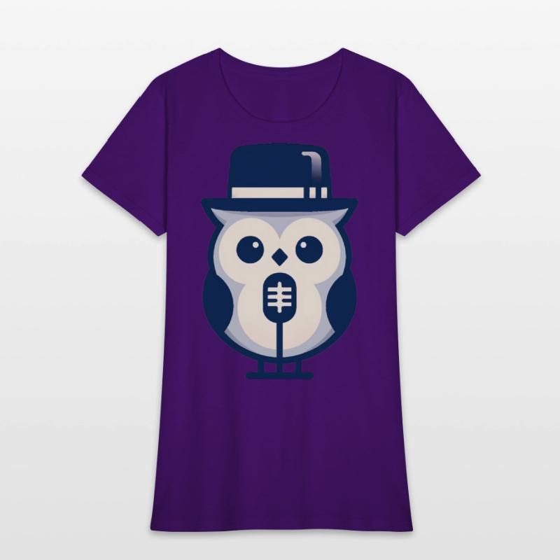 Owl Jolson Singing Jazz in Minimalist Style