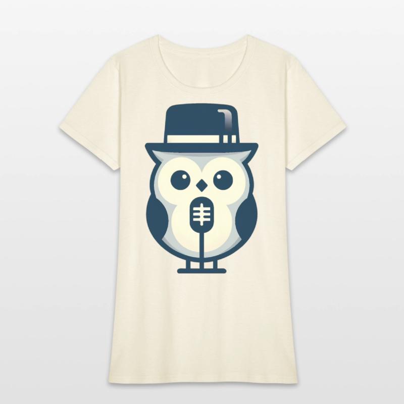 Owl Jolson Singing Jazz in Minimalist Style
