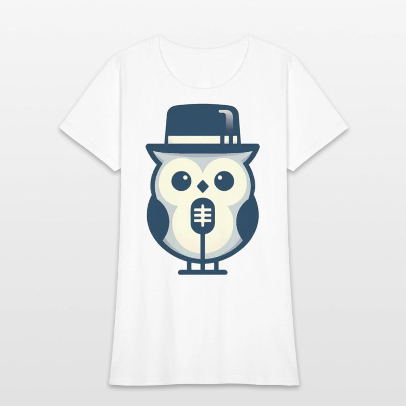 Owl Jolson Singing Jazz in Minimalist Style