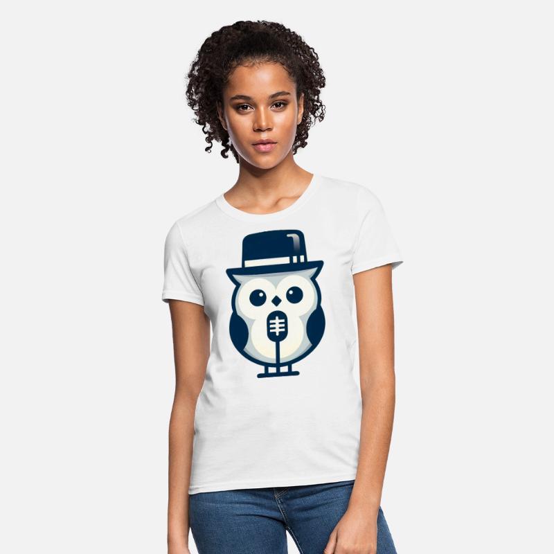 Owl Jolson Singing Jazz in Minimalist Style